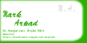 mark arpad business card
